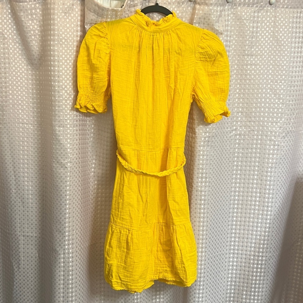 Gap new Gauze Crinkle yellow Dress Sz S Tall summer coastal wedding - Picture 9 of 10